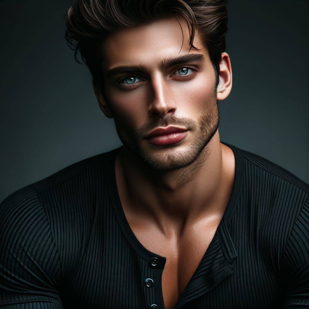 Breathtakingly Handsome Man in Ultra-Realistic Portrait
