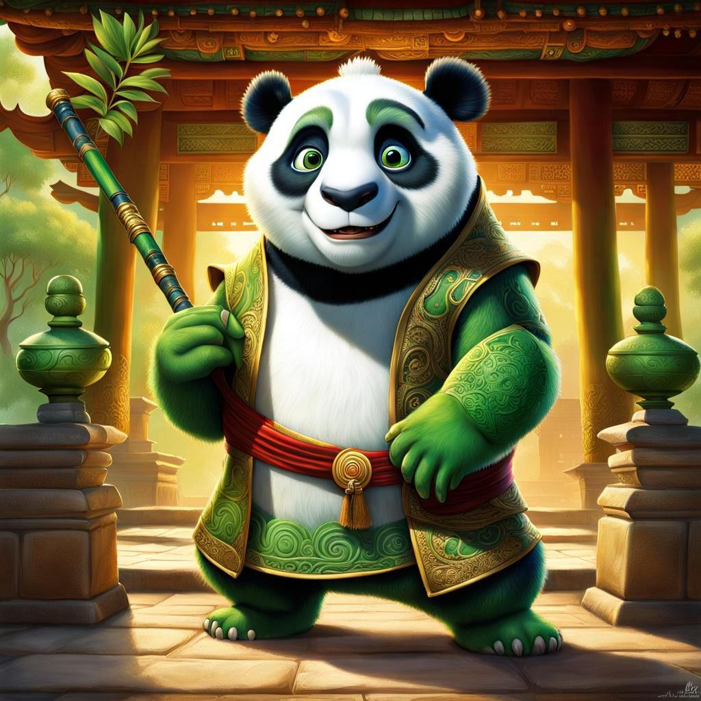 Kung Fu Master Oogway in Animated Style