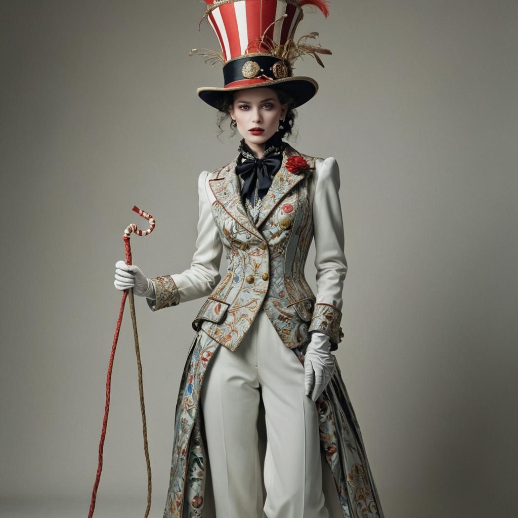 Circus Ringmaster in High Fashion Editorial Style