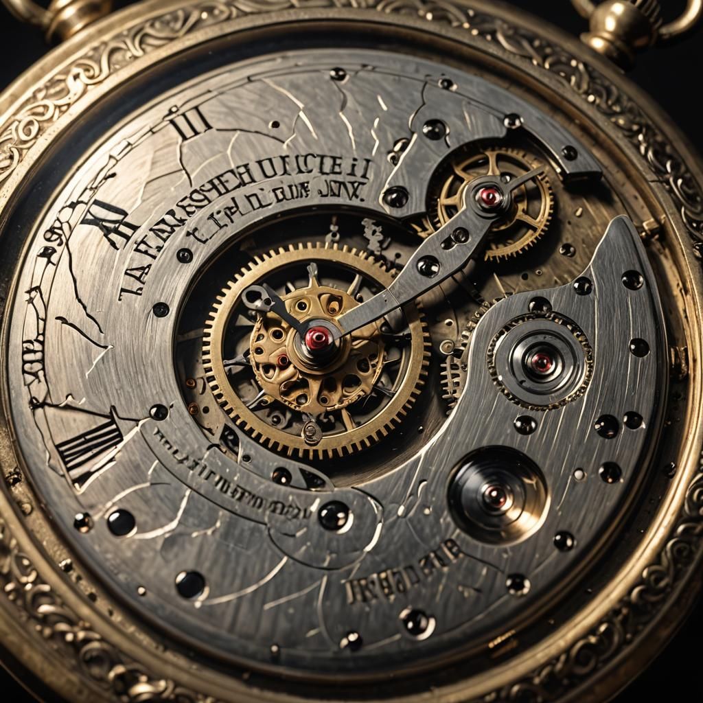 Tarnished Pocket Watch Ticking in Reverse