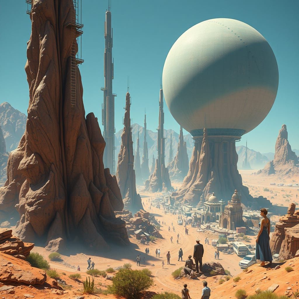 Futuristic City Melts in Dreamscape, Sci-Fi Visuals