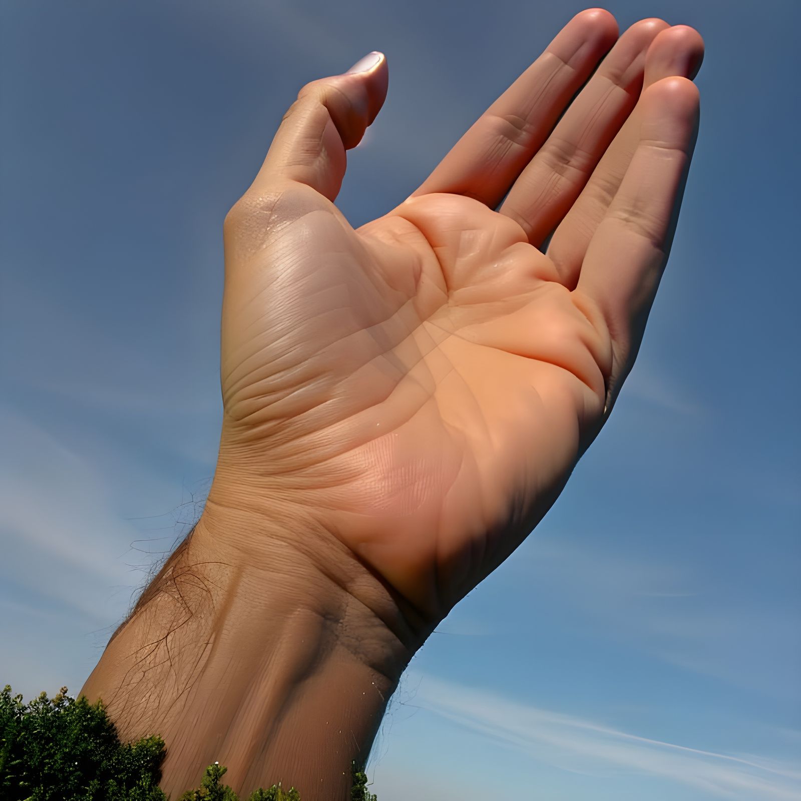 Giant Hand Floating in the Sky