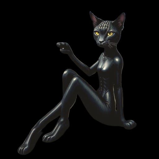 Dark Manipulative Surrealism: feline Earth angel sitting on ...