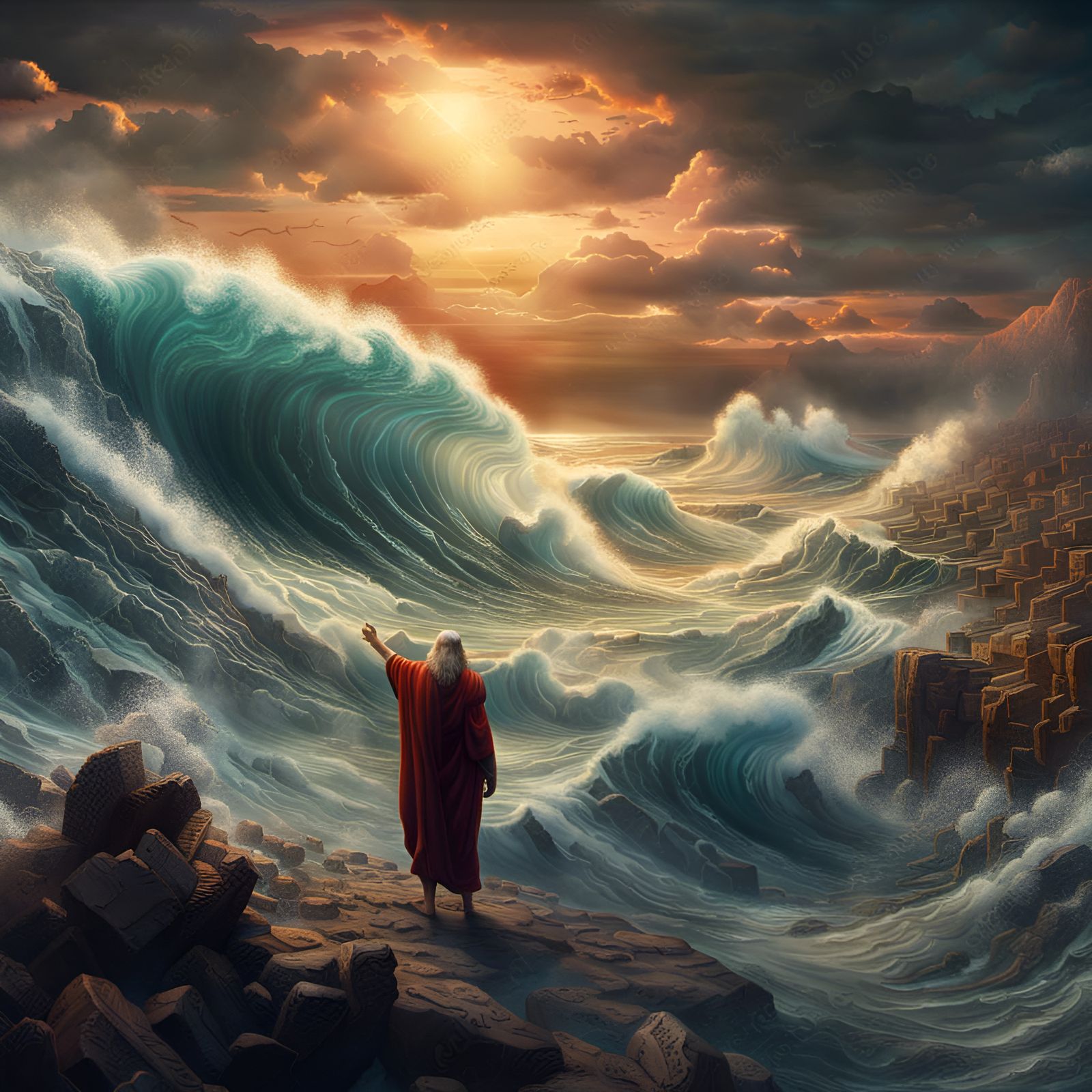 Moses Parts the Red Sea: Epic Scene