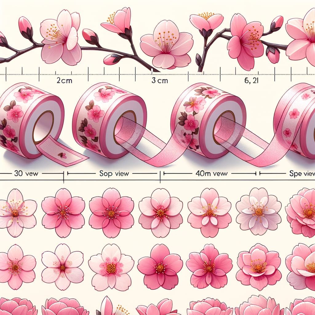Elegant Sakura Petal Washi Tape Design