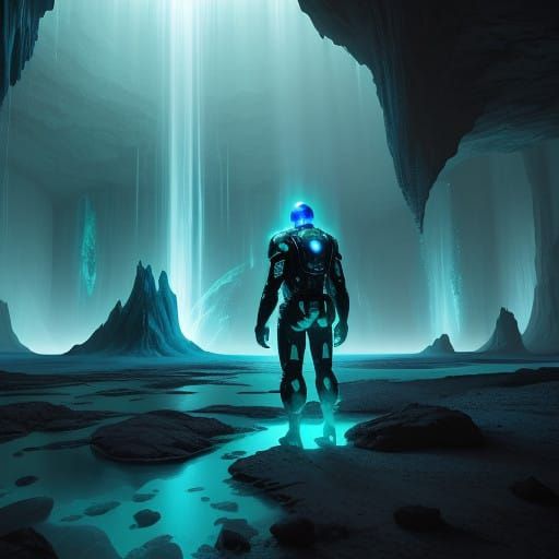 Lone Explorer Discovers Alien Wonders in a Glowing Subterran...