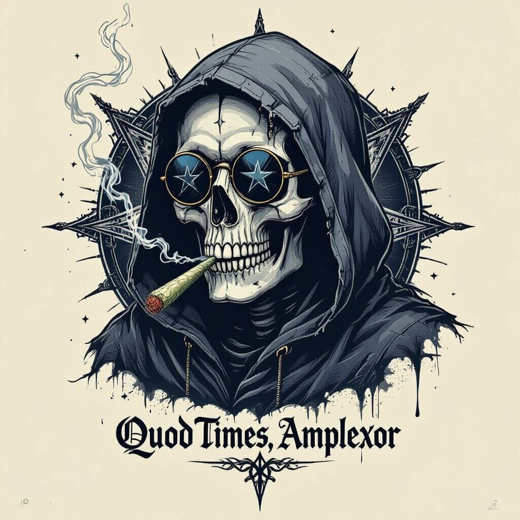 Urban Grim Reaper in Deep Navy Ink