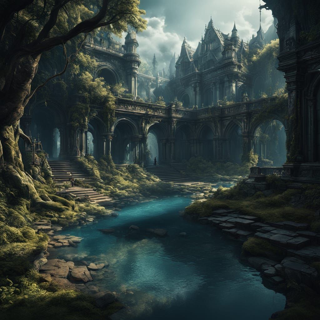 Ethereal Scene Unveiled in Deep Fantasy Concept Art