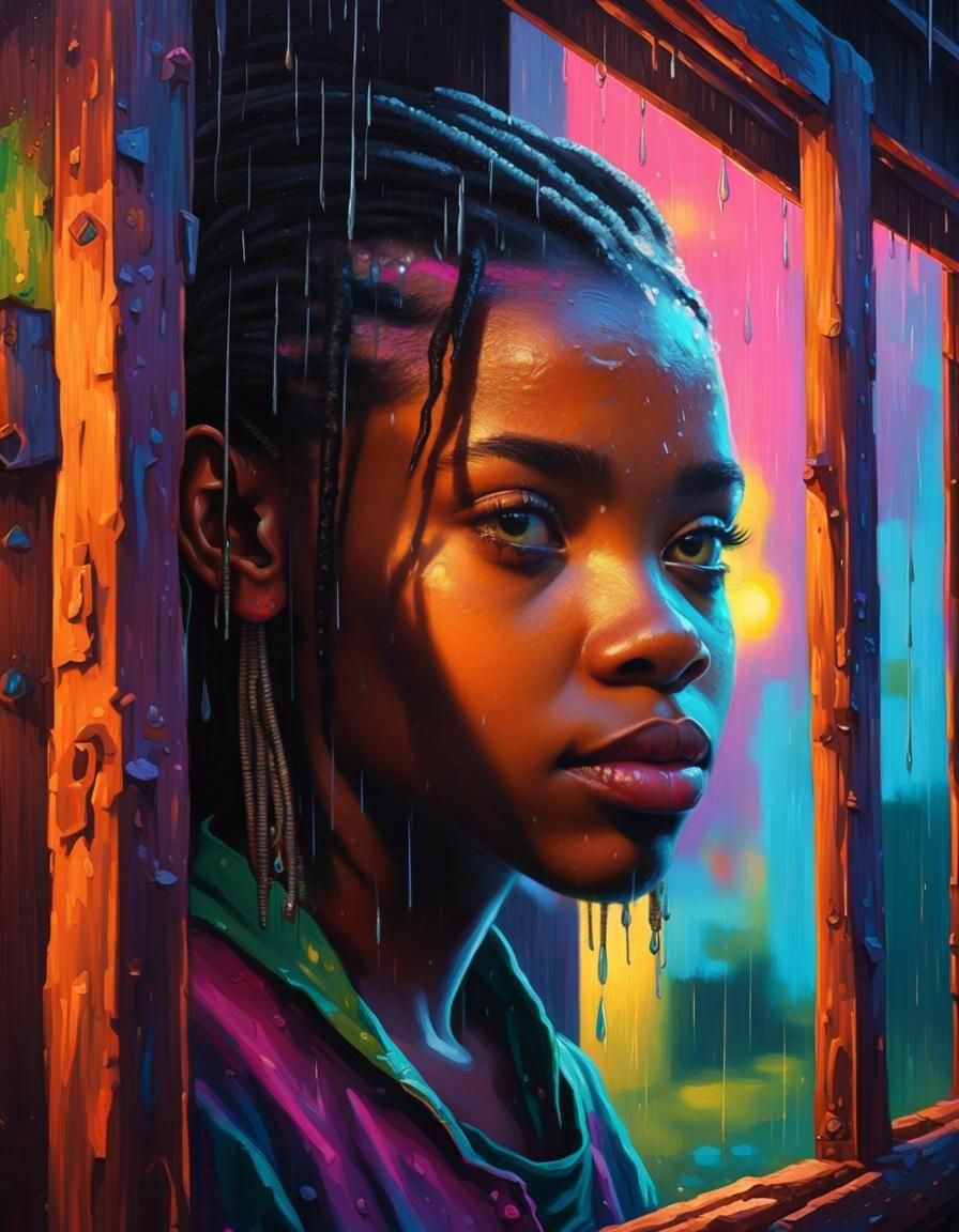 Jamaican Girl Portrait in Hyperrealistic Style