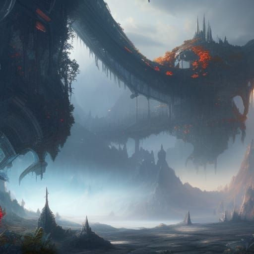 Fantastical Matte Painting in Deep Color