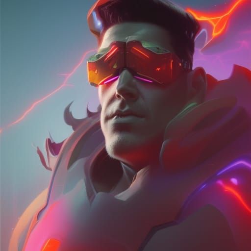 Plasma Man Portrait in Hyperdetailed Lighting