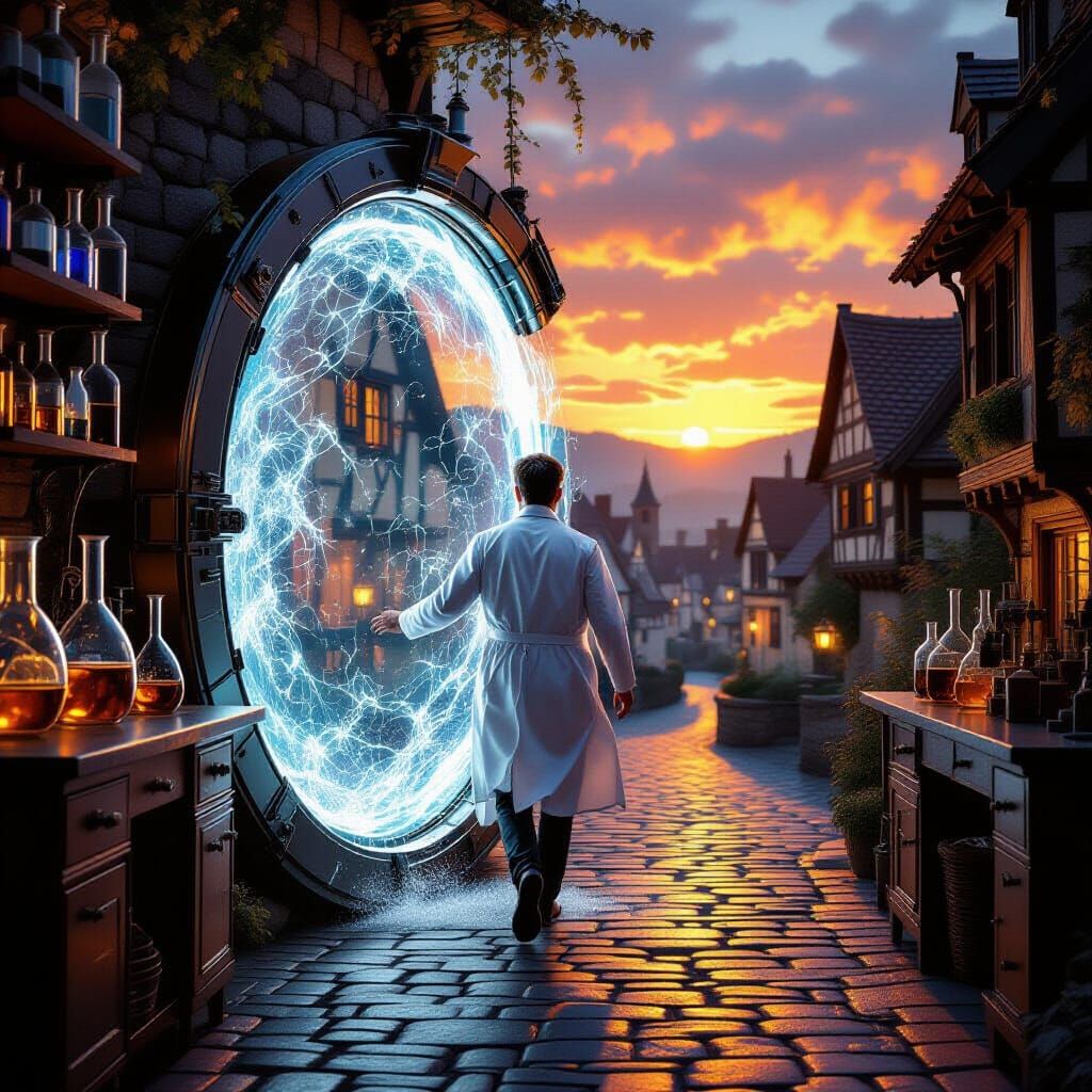 Scientist's Portal to a Medieval Village