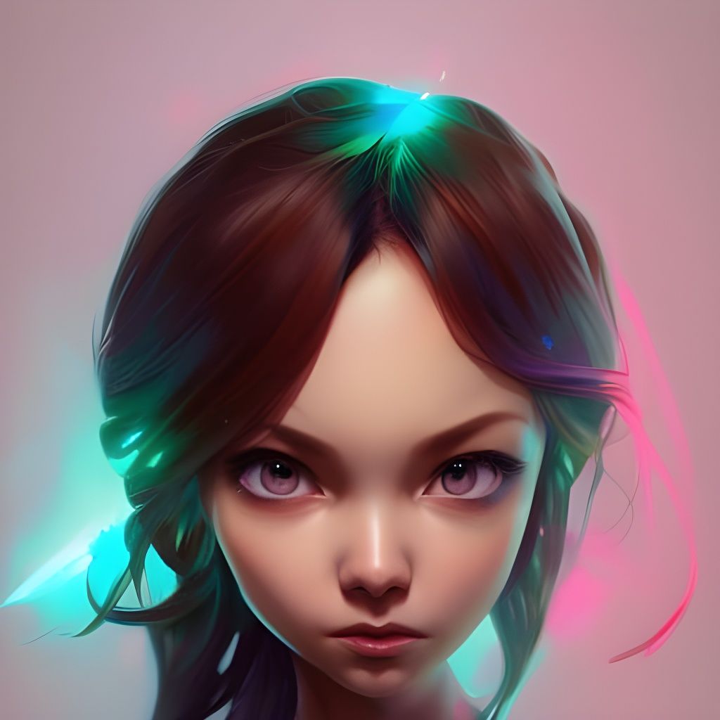 Chibi Pixie Portrait in Hyperdetailed Digital Art