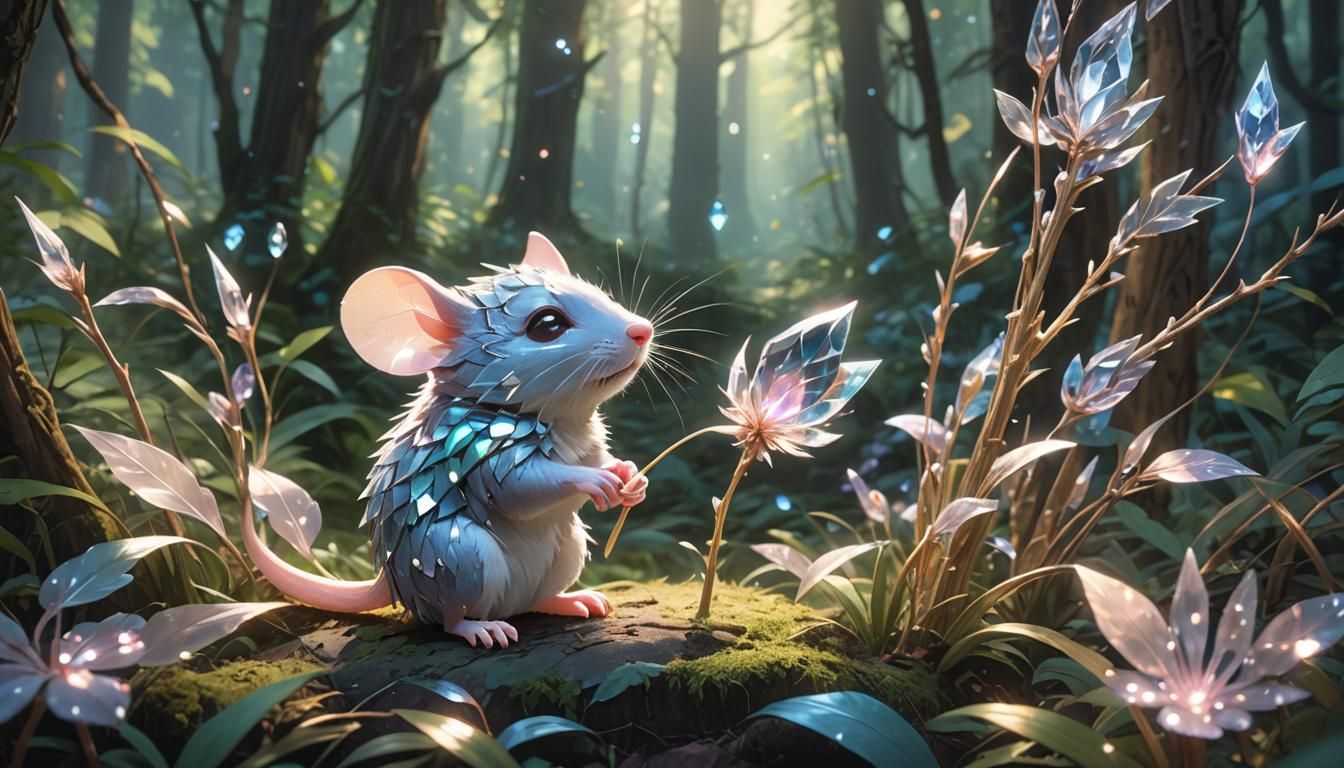 Crystal Mouse with Spikelet in Anime Style