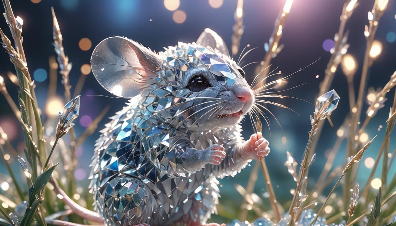 Crystal Mouse with Spikelet in Anime Style