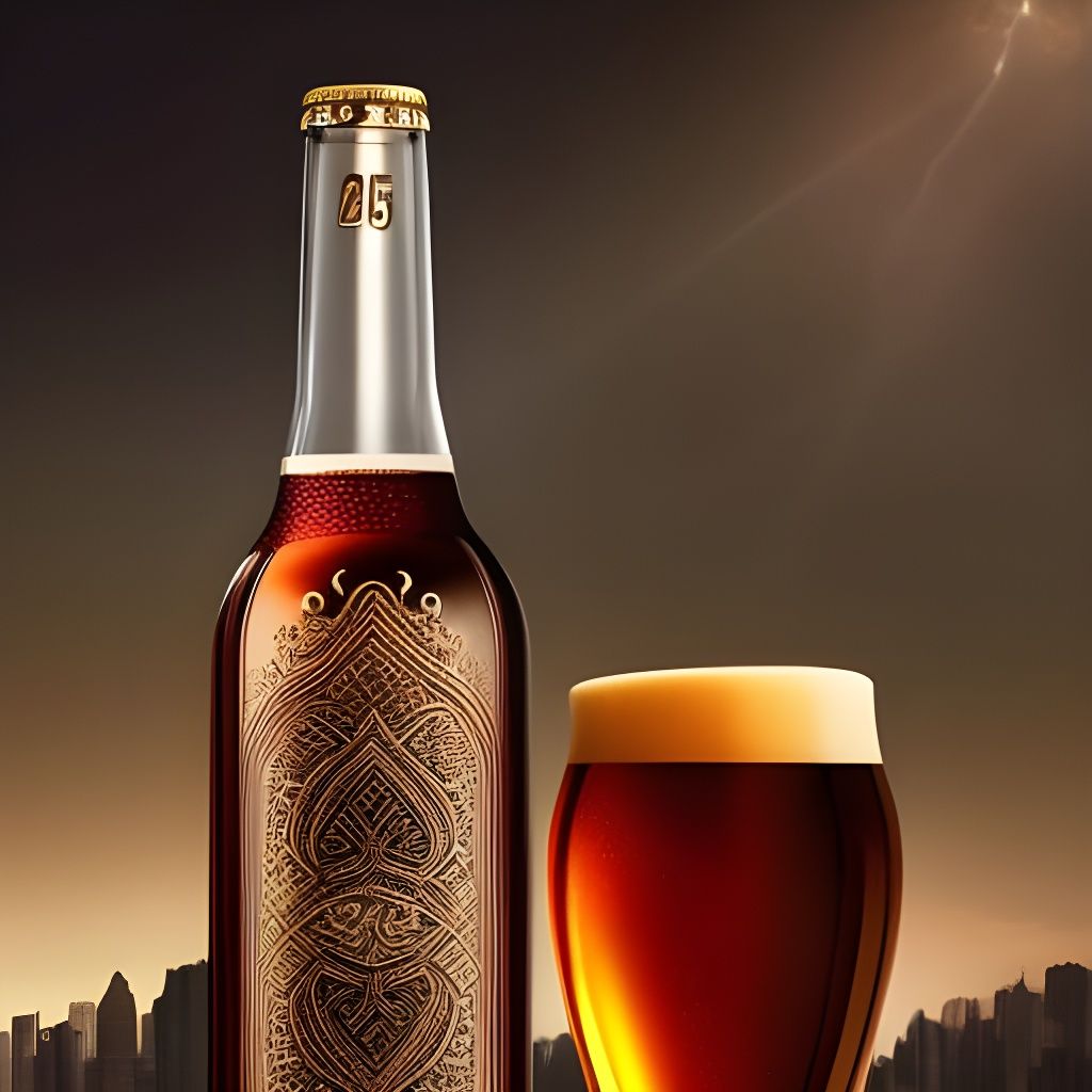 Hyperrealistic Kvass Bottle: A Digital Art Masterpiece