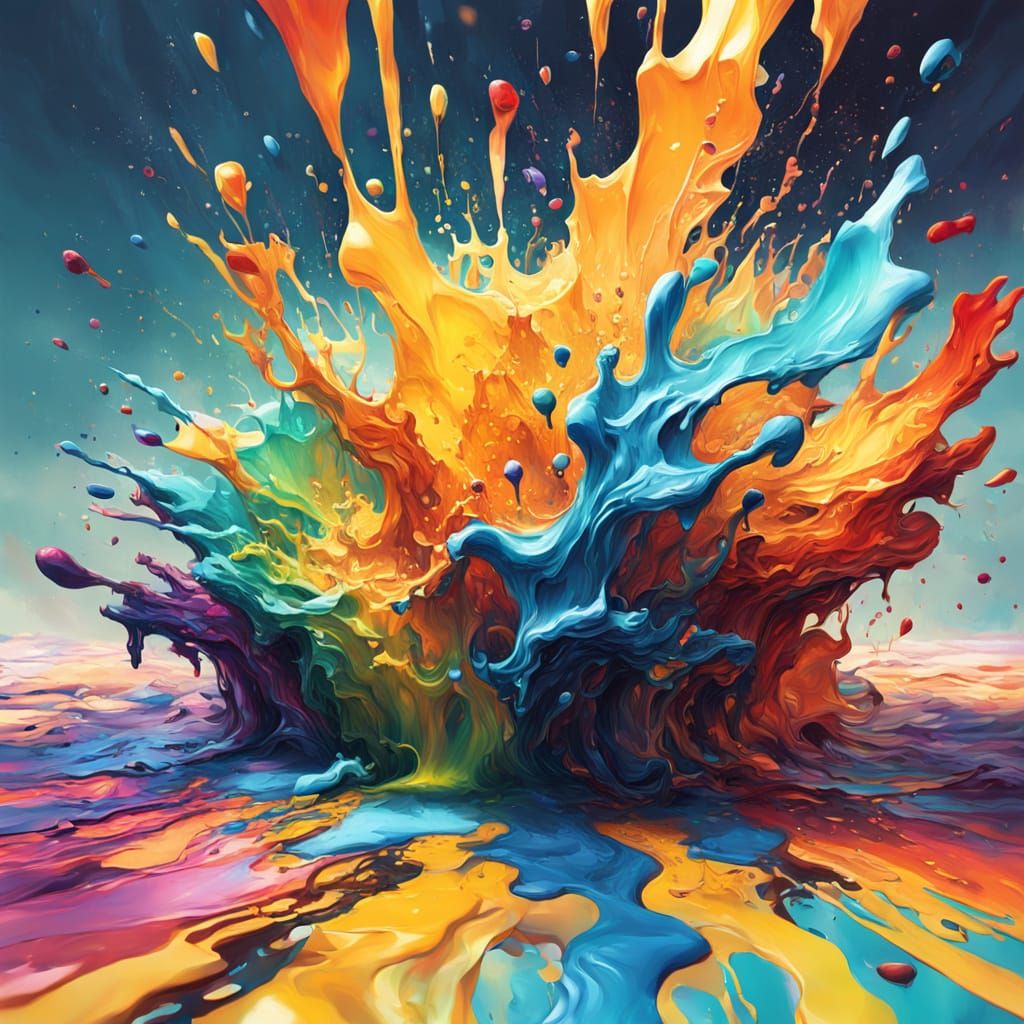 Glitch in the Matrix: Hyperrealistic Splash Art