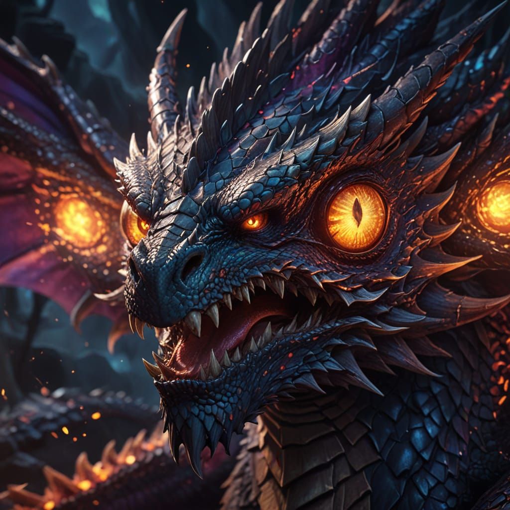 Anime Dragon Close-Up in Manga Style