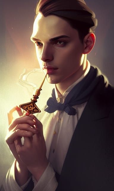 Mysterious Alchemist Portrait in Hyperdetailed Fantasy Style