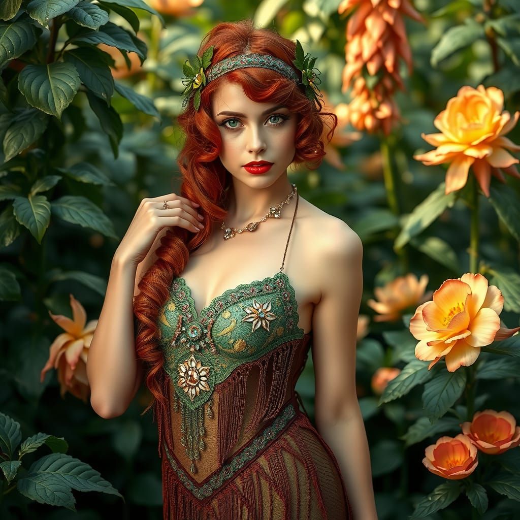 Poison Ivy as Art Nouveau Flapper Girl