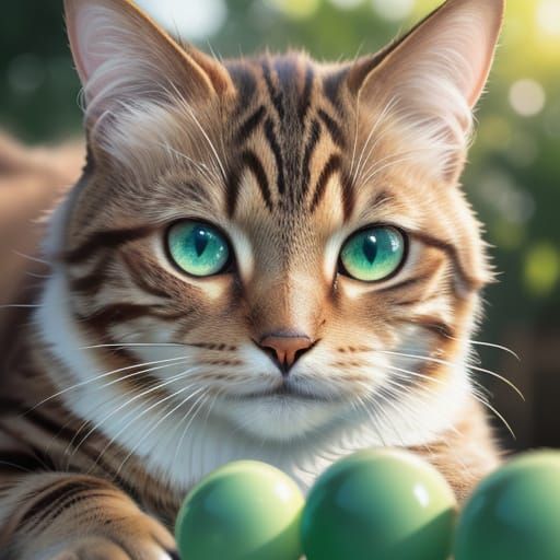 Regal Tabby Cat in Golden Hour Light