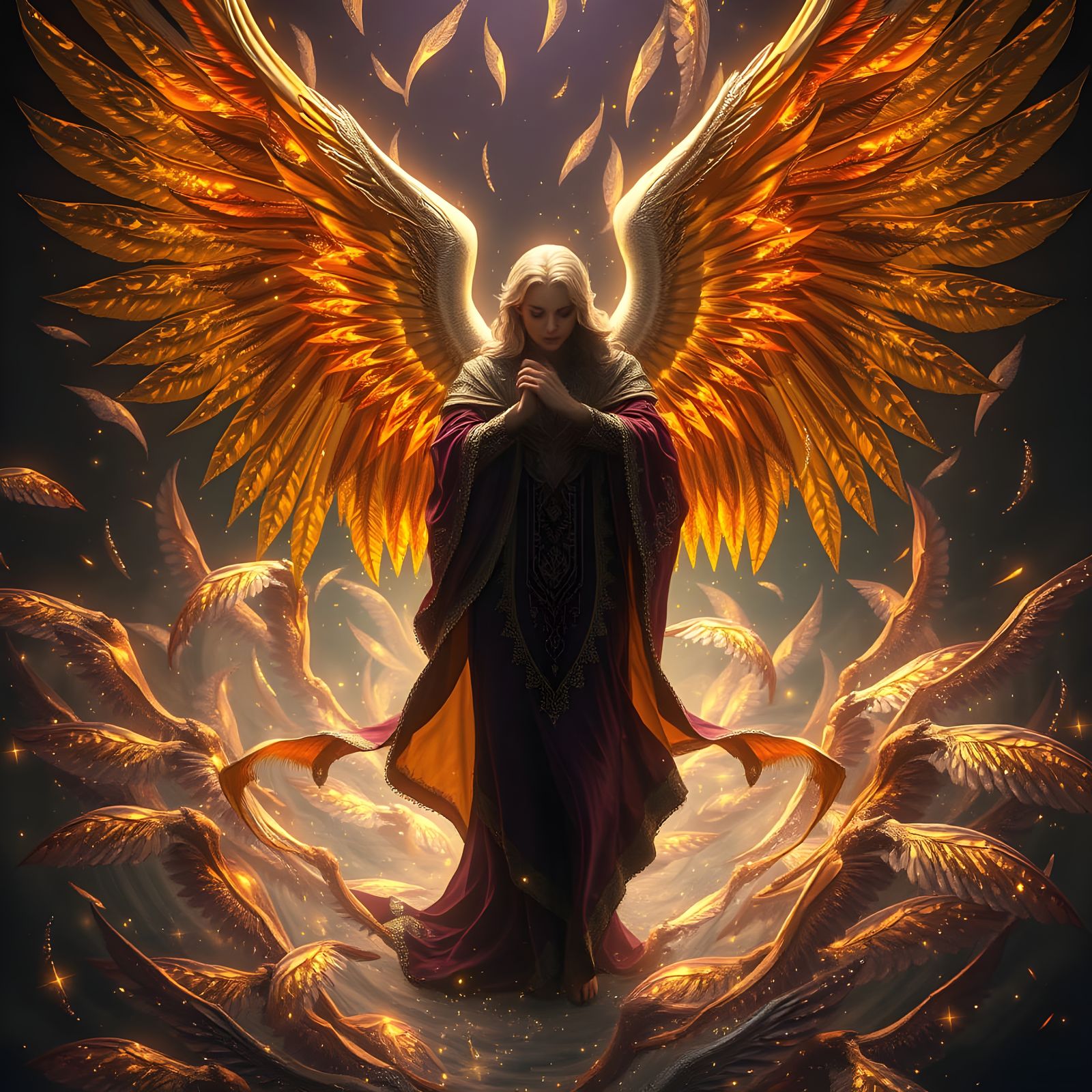 Angel of Ethereal Majesty in Opulent Attire