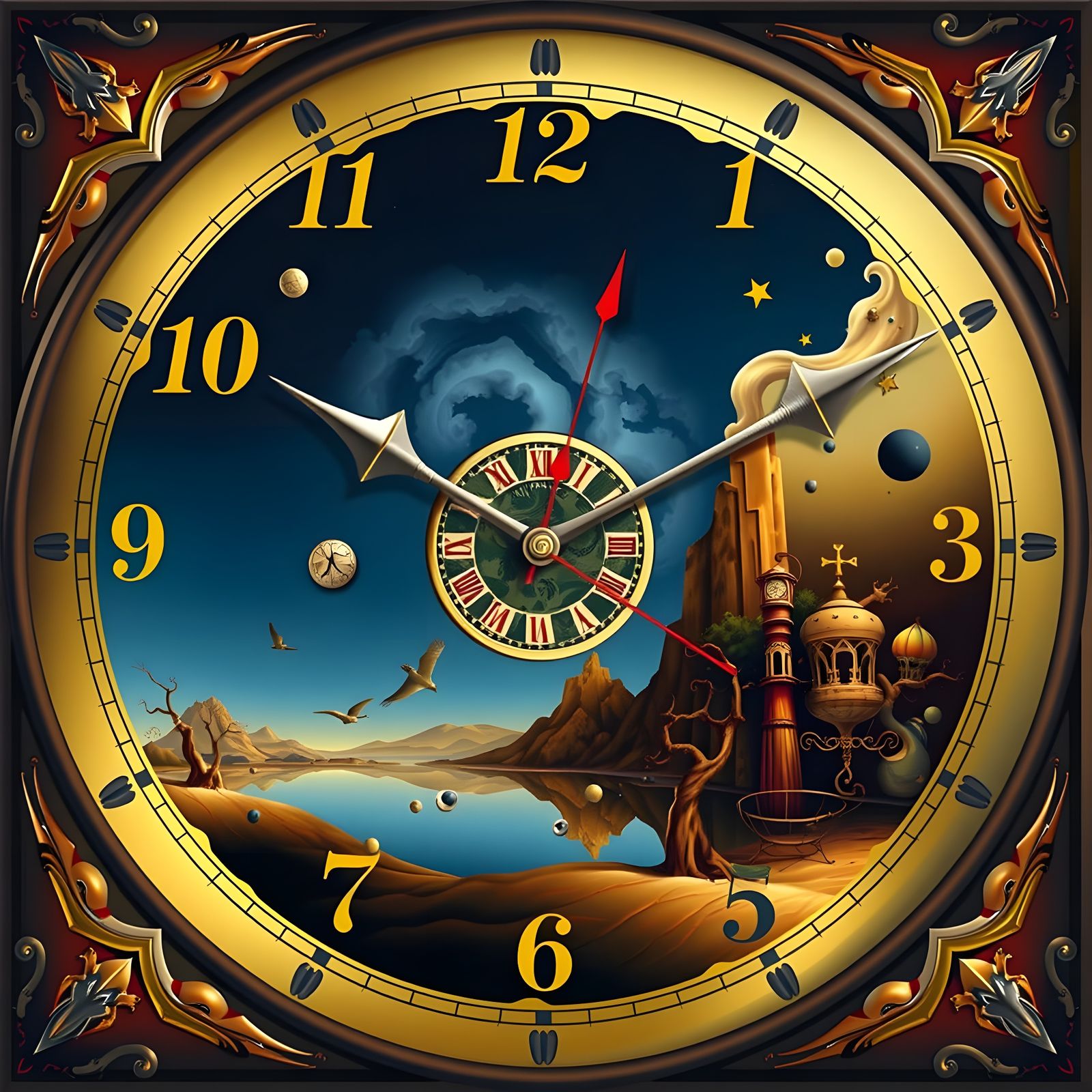 Surreal Clock Melts in Distorted Time