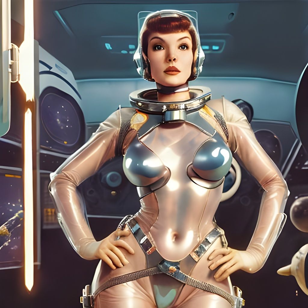 Julie Newmar in Retro Sci-Fi Spacesuit