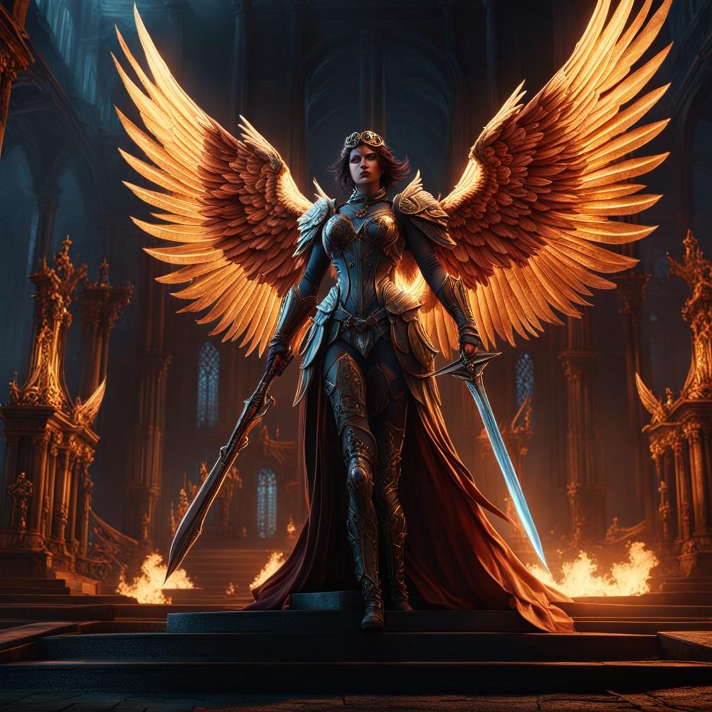 Angel of Vengeance in Detailed Matte Painting