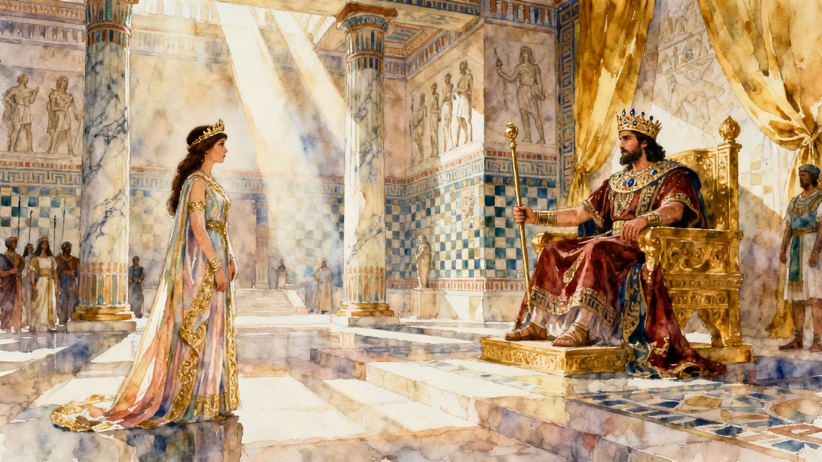Queen Esther Enters Throne Room Painting