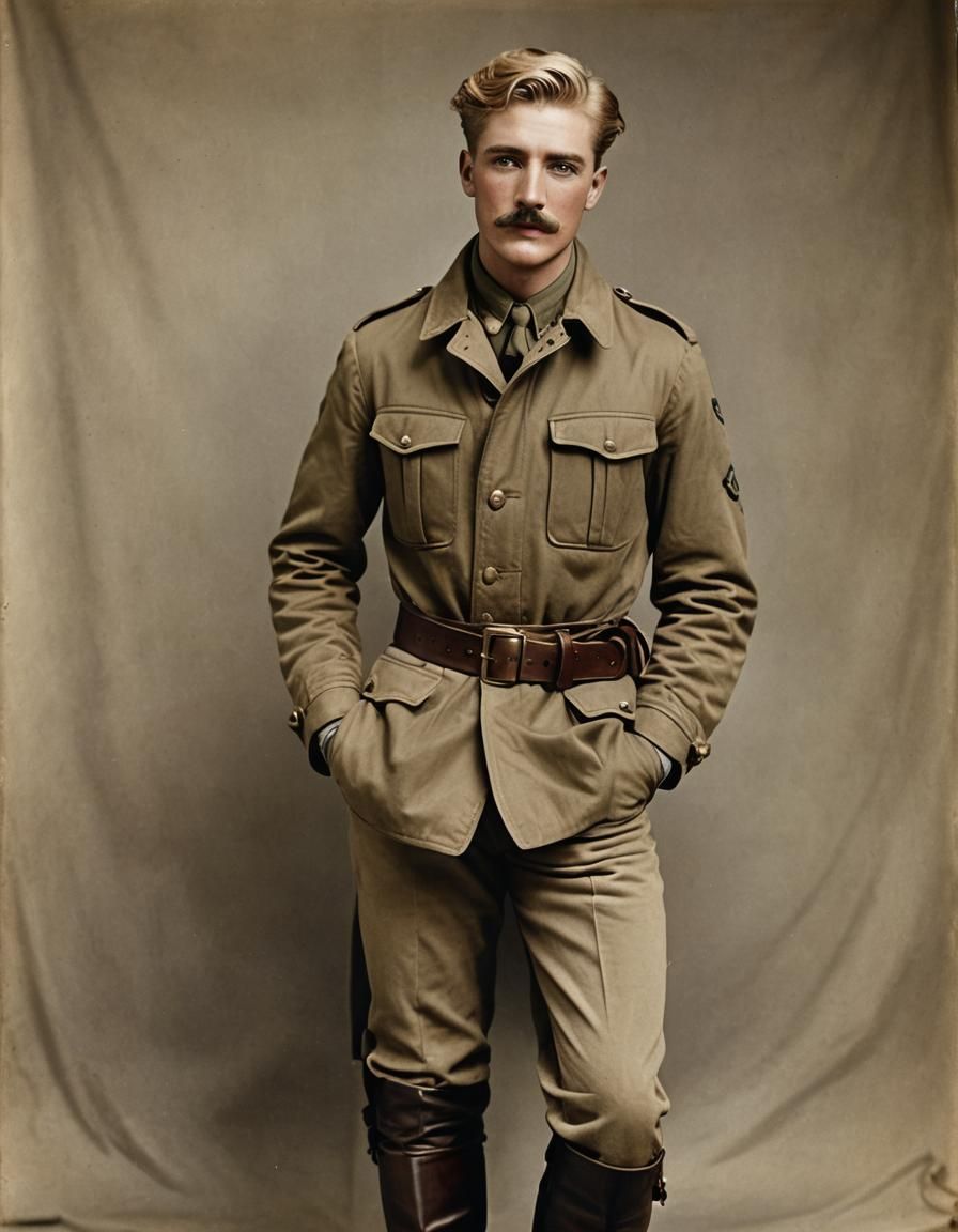 Australian Light Horse Officer, WWI Portrait, Cinematic Phot...