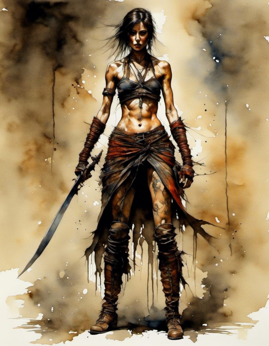 <lora:Aquarius:1.0> <lora:Warrior2:1.0> Female pit fighter