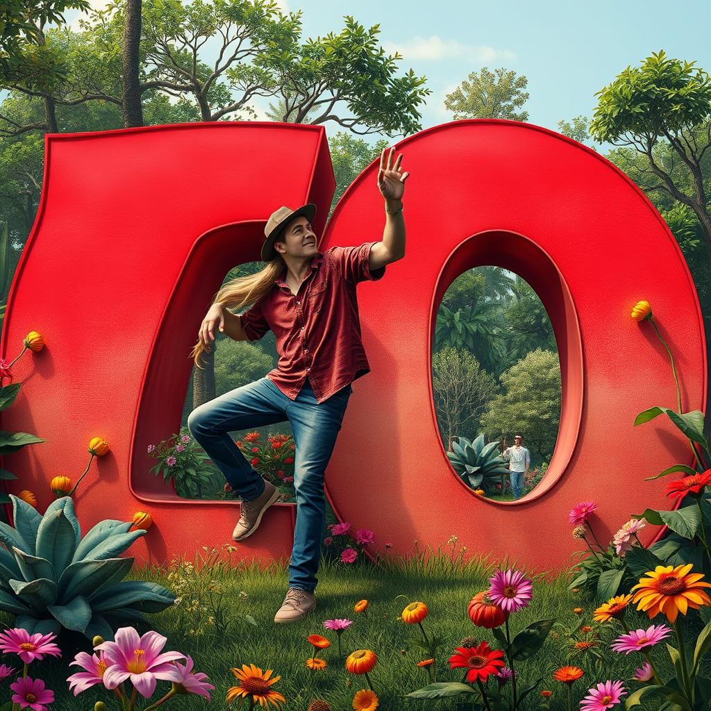 Hyperrealistic Figures Dancing with Coffee in a Bush