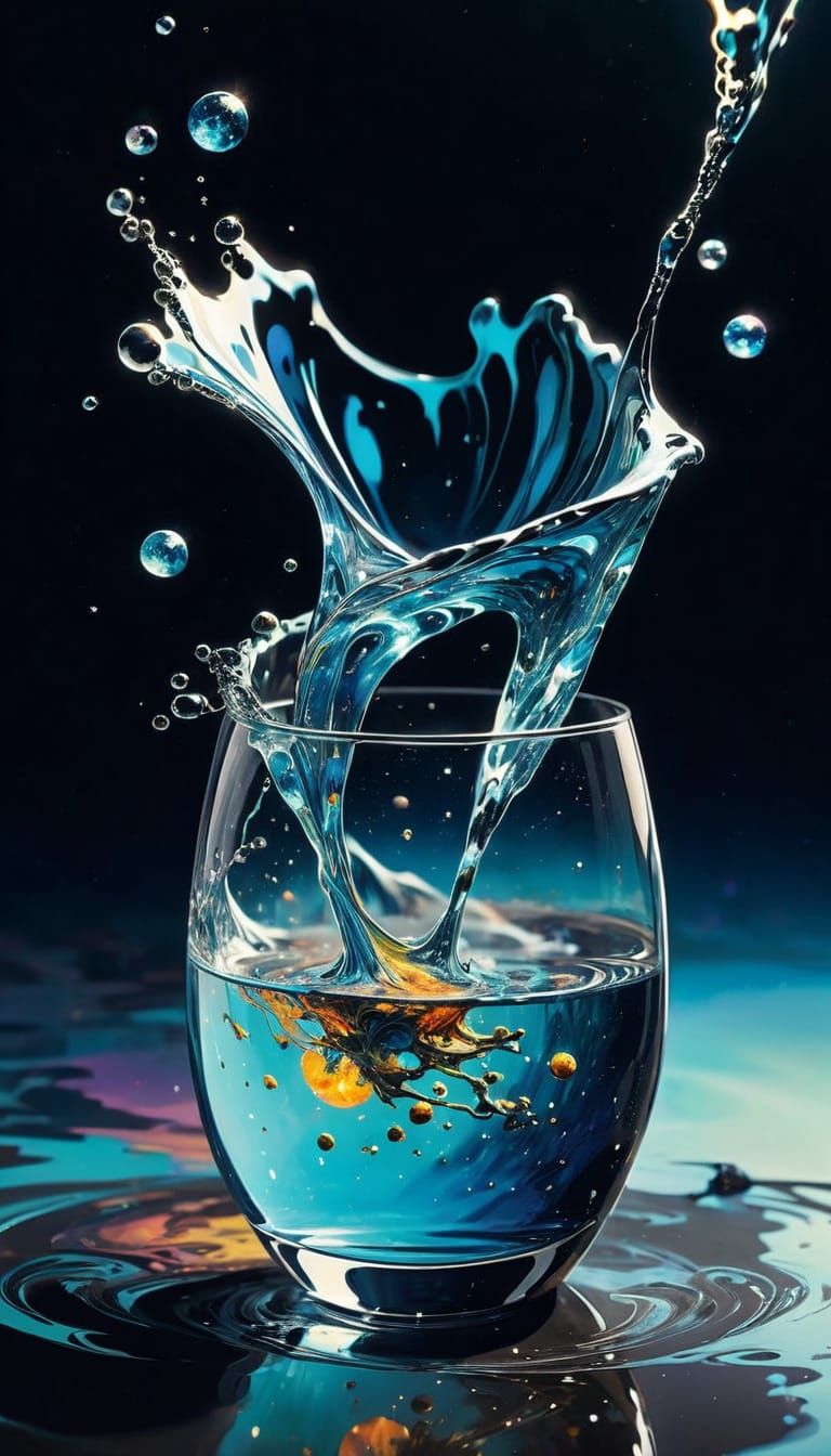 Cosmic Glass Explosion in Vibrant, Ethereal Colors