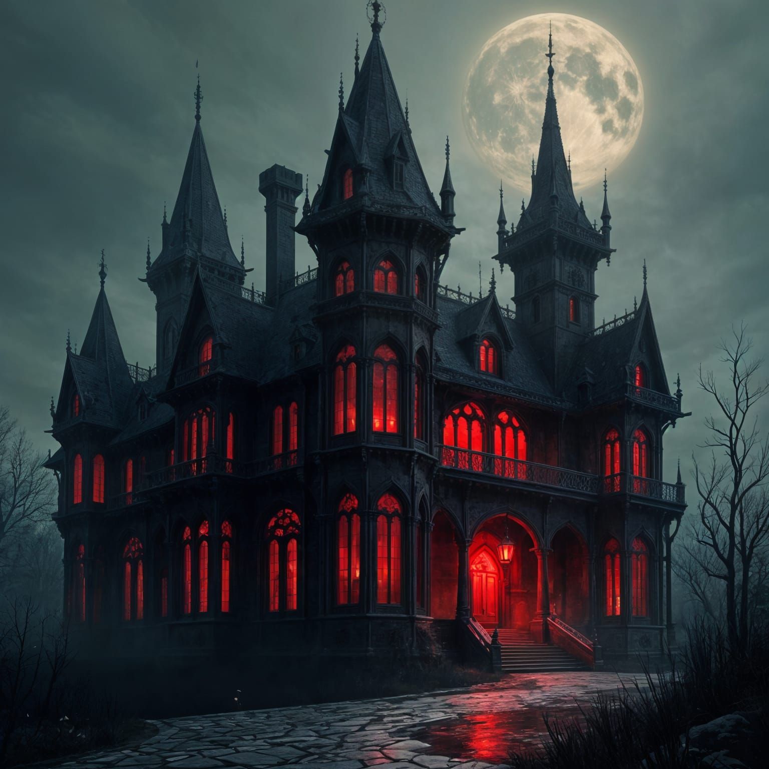 Ethereal Victorian Gothic Castle in Dark Luxe