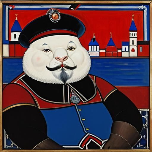 Rabbit Boxer vs Boyar in Mondrian Soutine Style