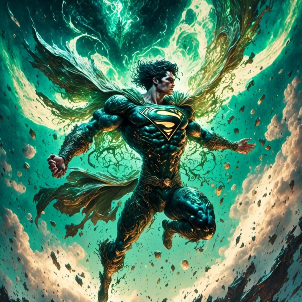 Superman in Comic Book Art, Jet Airliner Rescue