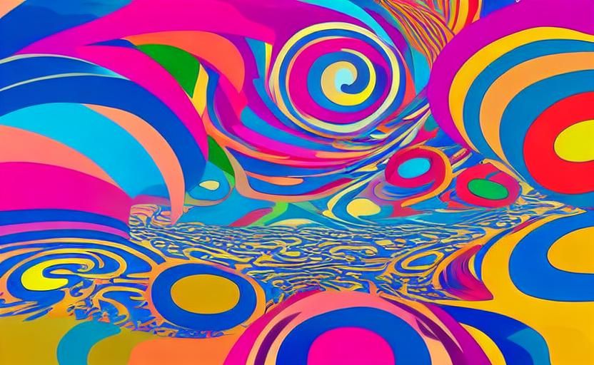 Kaleidoscopic River in Takashi Murakami Style
