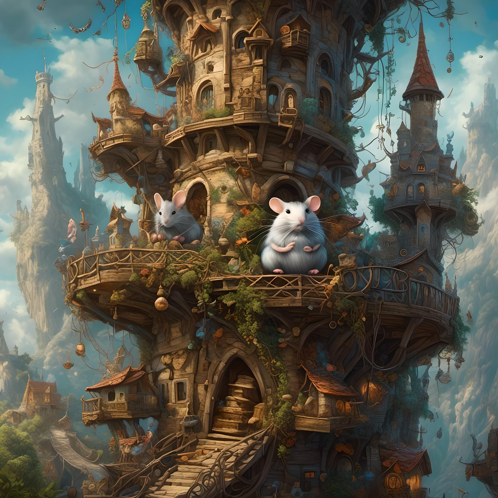 <lora:NC Hyperreal:1.0> Ultradetailed Mouse wizard in his wi...