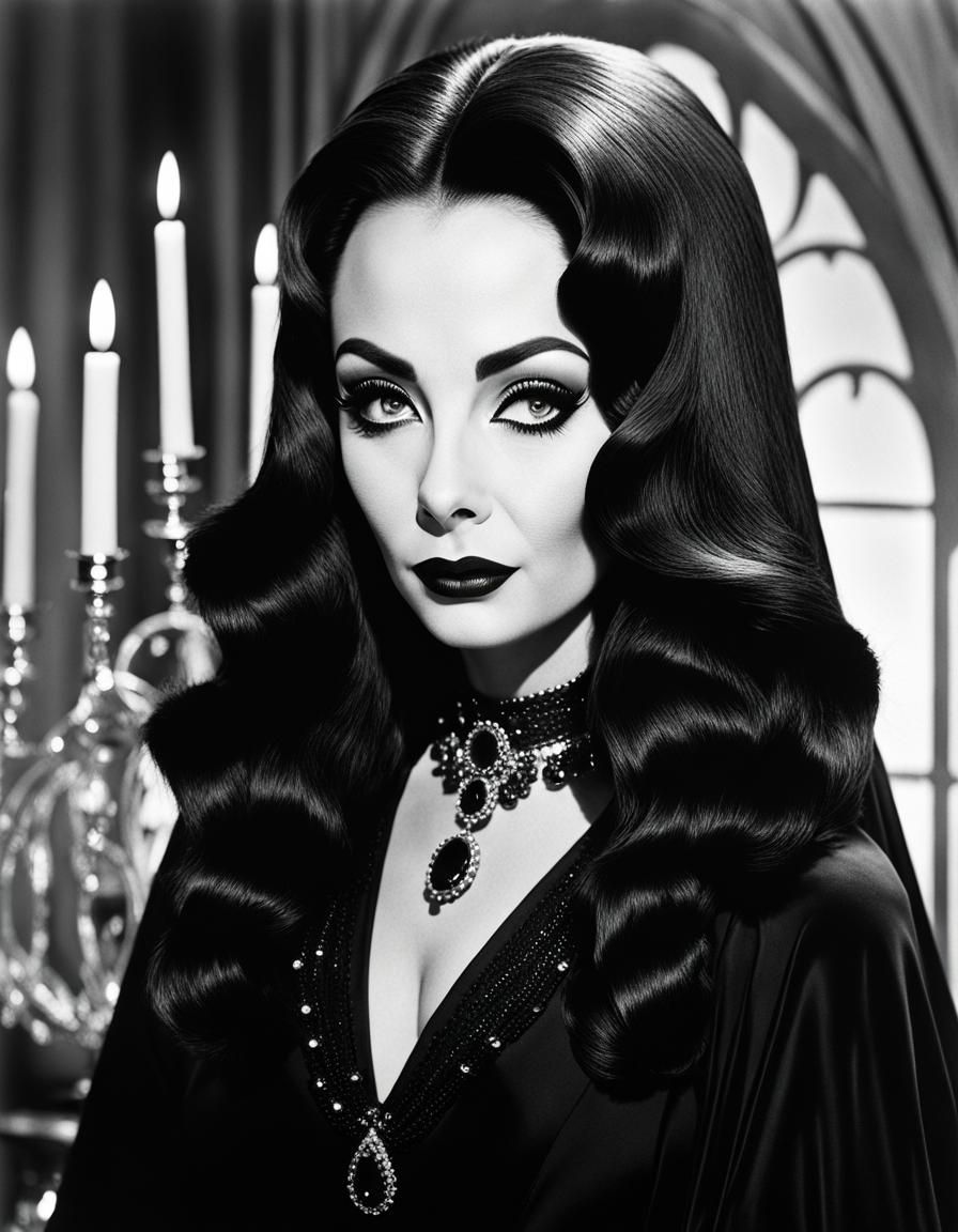 Elizabeth Taylor (as Morticia Addams)