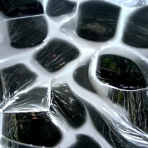 White Latex on Black Tiles with Bubble Wrap