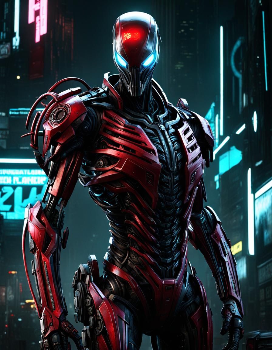 Biopunk Carnage Symbiote Portrait in HDR