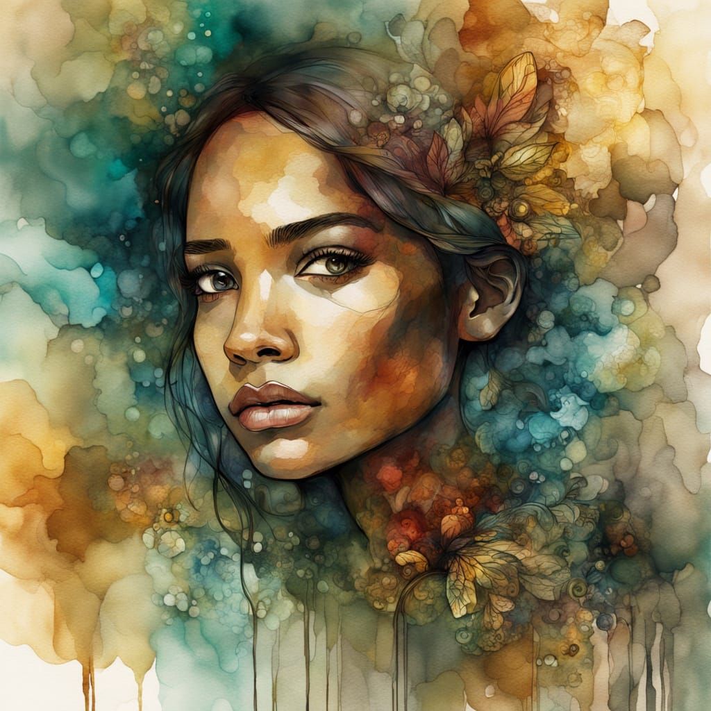 Dreamy Portrait of a Young Woman