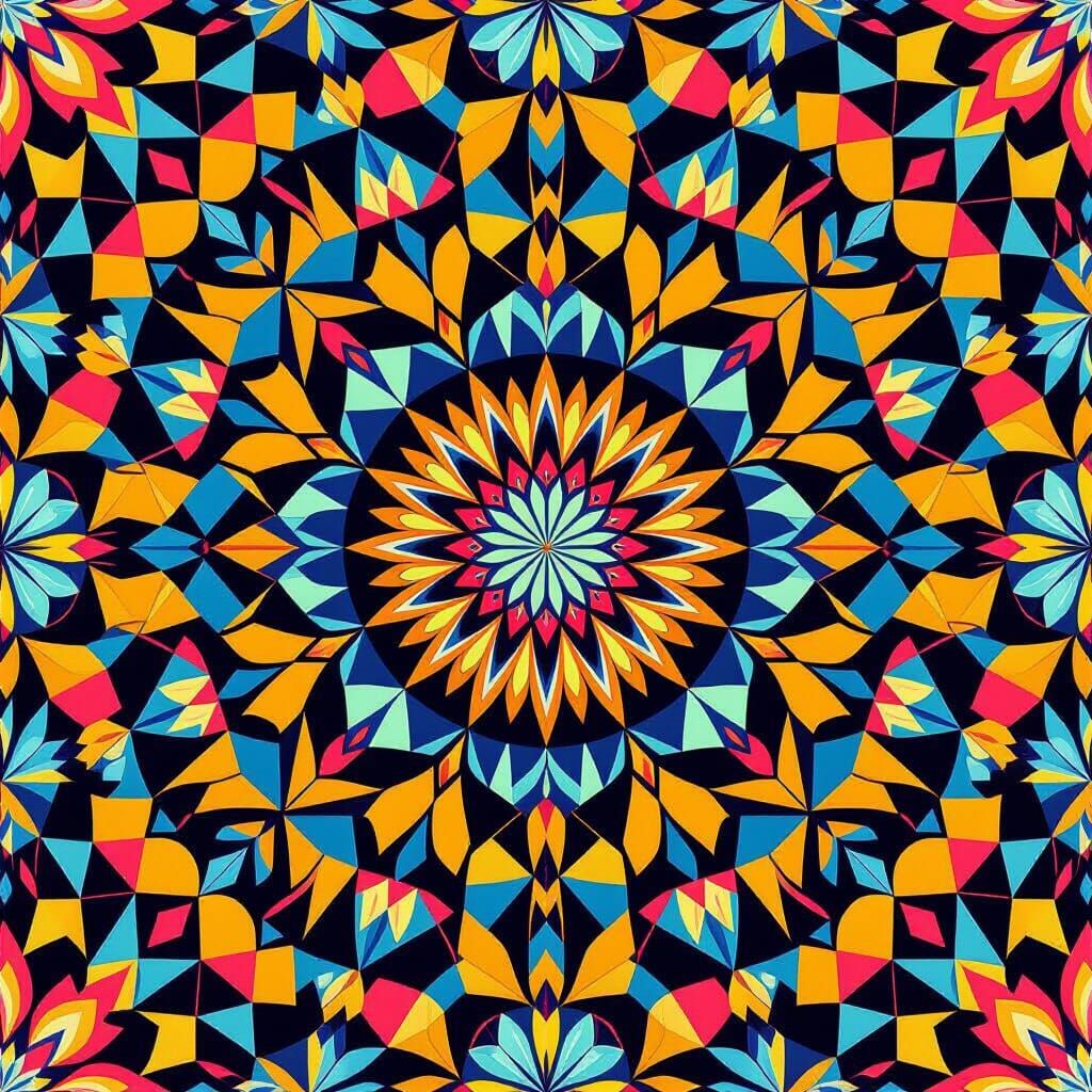 Mesmerizing Kaleidoscope Art with Geometric Shapes