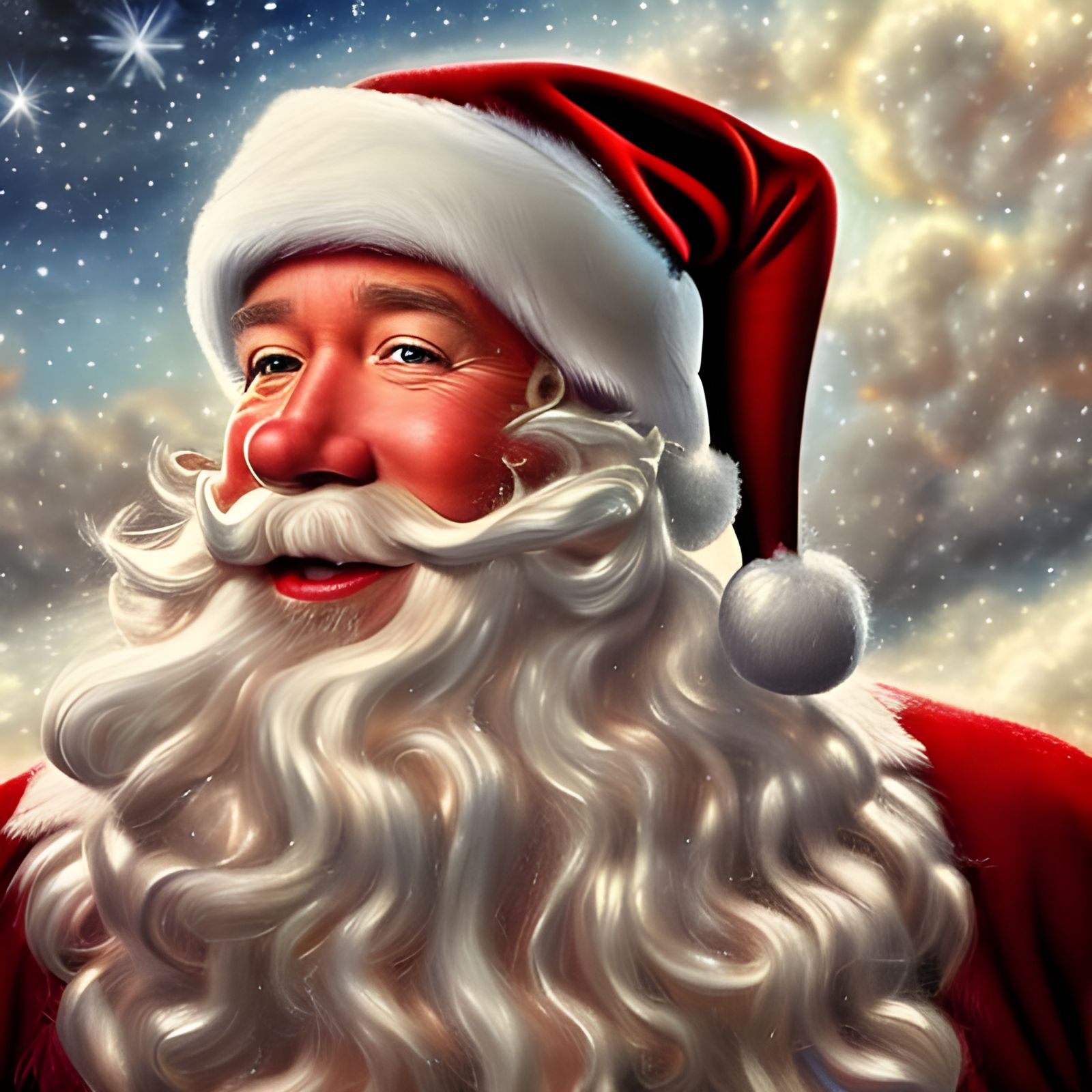 Tim Allen as Santa Claus, Hyperrealistic Close-Up
