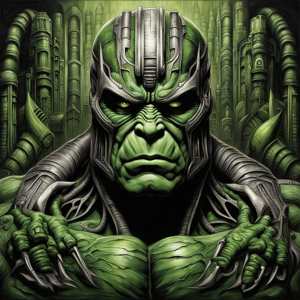 Hulk in H.R. Giger Biomechanical Style