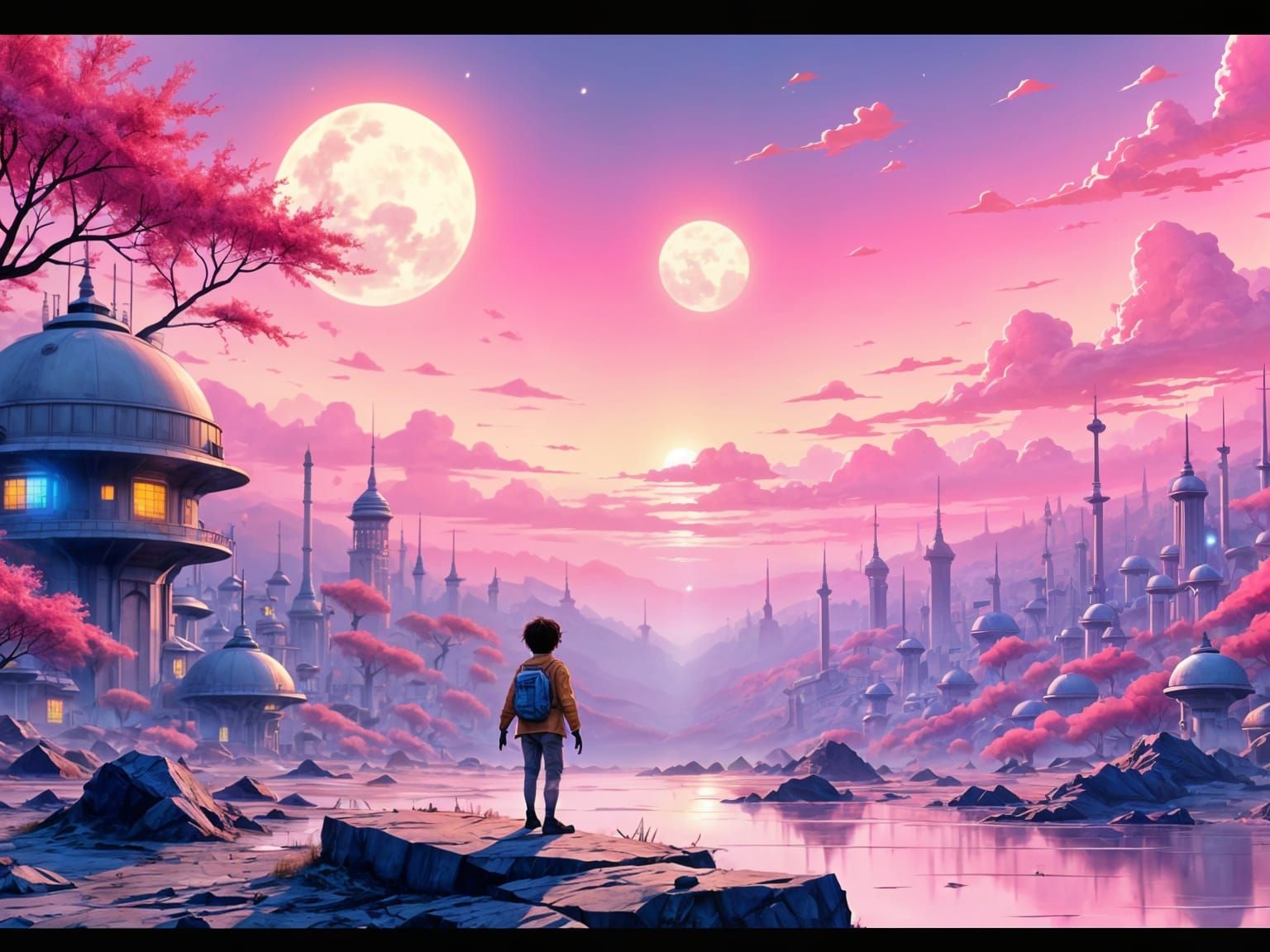 Anime City on Mars with Explorer