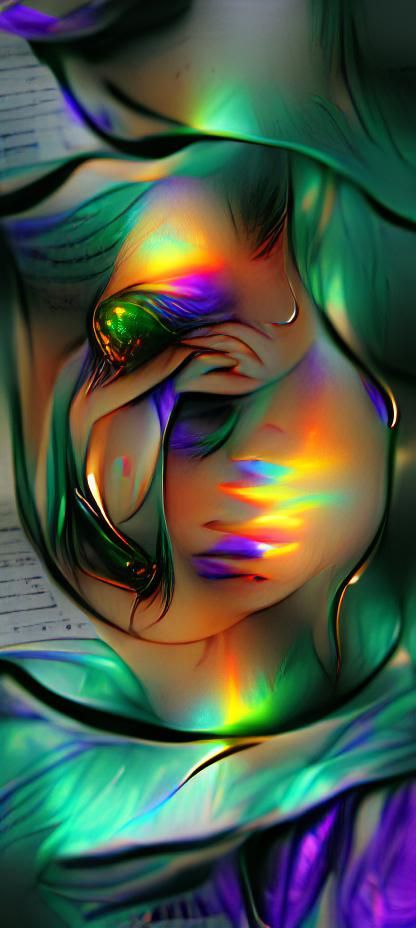 Iridescent Glowing Sorrowful Image