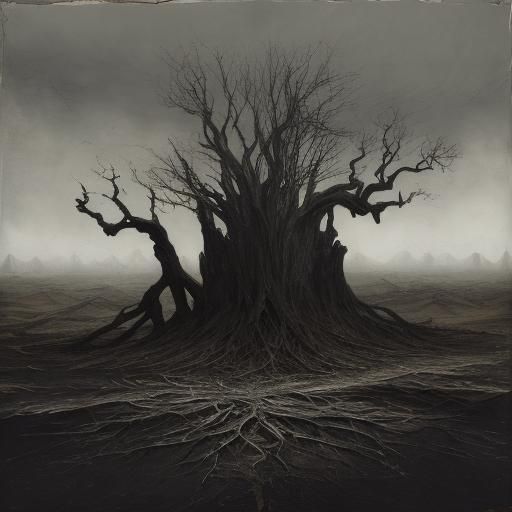 Surreal Wind-Blown Figure in Mixed Media Collage