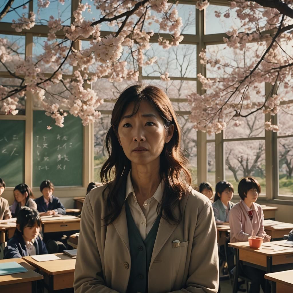 Hot Classroom Scene with Japan Slideshow